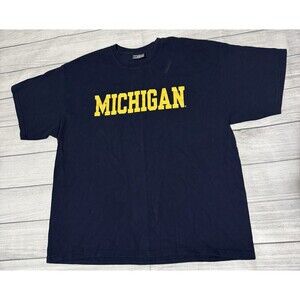Vintage Y2K Steve & Barry’s Michigan Wolverines Spell Out T-Shirt Men’s Size 2XL